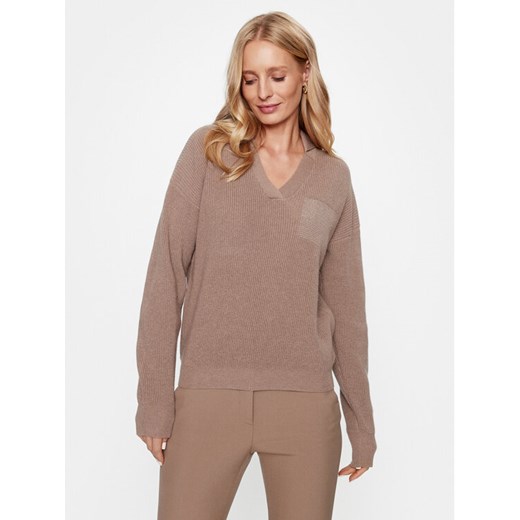 Peserico Sweter S99005F12 Beżowy Regular Fit ze sklepu MODIVO w kategorii Swetry damskie - zdjęcie 182653822