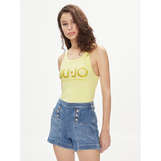 Liu Jo Top MA4327 J4695 Żółty Slim Fit ze sklepu MODIVO w kategorii Bluzki damskie - zdjęcie 182653884