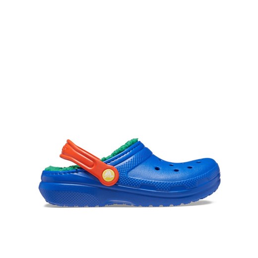 Crocs Klapki Classic Lined Clog Kids 207010 Niebieski ze sklepu MODIVO w kategorii Klapki dziecięce - zdjęcie 182653891