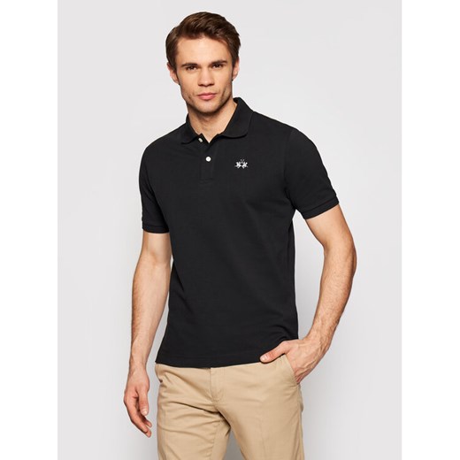 La Martina Polo BPMP01 PK031 Czarny Regular Fit ze sklepu MODIVO w kategorii T-shirty męskie - zdjęcie 182653892