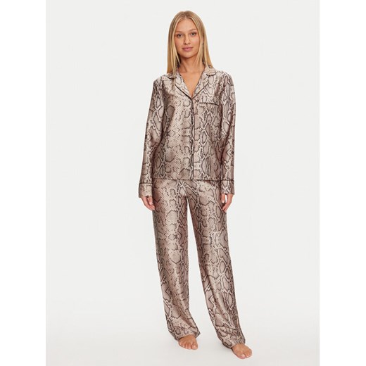 Guess Piżama O4BX06 WEFC2 Brązowy Regular Fit ze sklepu MODIVO w kategorii Piżamy damskie - zdjęcie 182653924