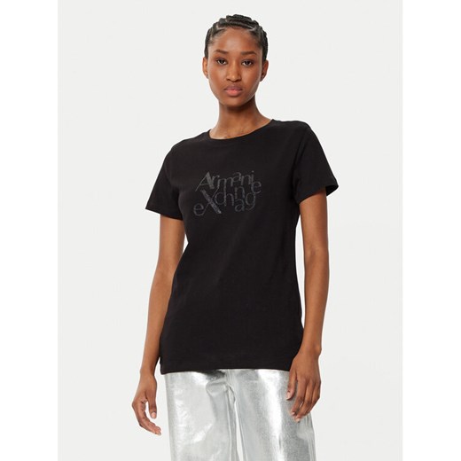 Armani Exchange T-Shirt XW000109 AF10359 UC001 Czarny Regular Fit ze sklepu MODIVO w kategorii Bluzki damskie - zdjęcie 182654184