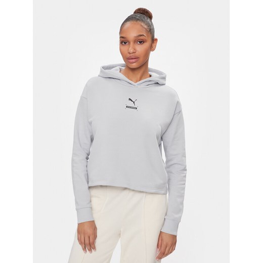Puma Bluza 67003380 Szary Regular Fit ze sklepu MODIVO w kategorii Bluzy damskie - zdjęcie 182654214