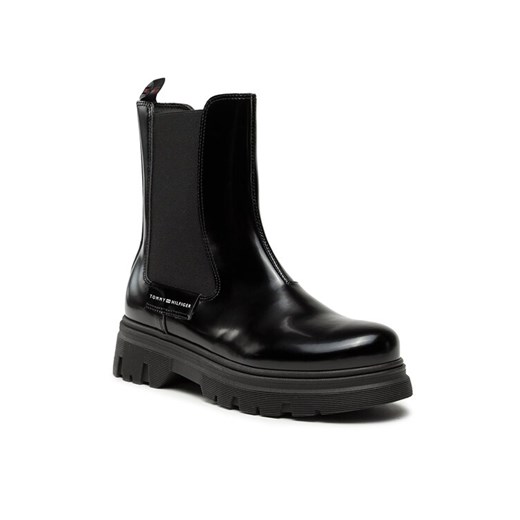 Tommy Hilfiger Kozaki T4A5-33035-1453999 Czarny ze sklepu MODIVO w kategorii Buty zimowe dziecięce - zdjęcie 182654311