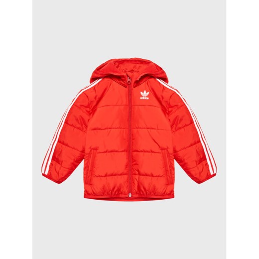 adidas Kurtka puchowa adicolor HK7452 Czerwony Regular Fit ze sklepu MODIVO w kategorii Kurtki chłopięce - zdjęcie 182654332