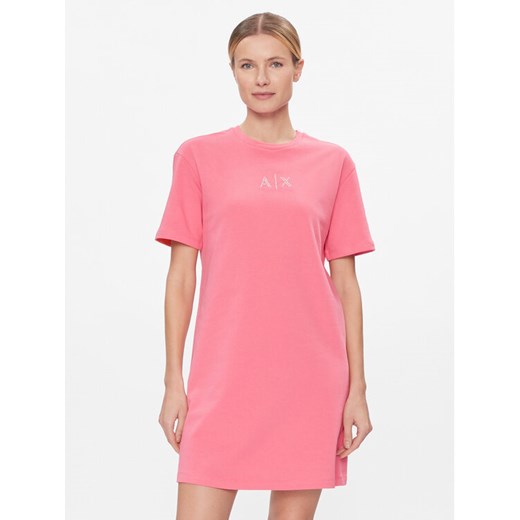Armani Exchange Sukienka codzienna 3DYA89 YJFHZ 14BH Różowy Regular Fit ze sklepu MODIVO w kategorii Sukienki - zdjęcie 182654361