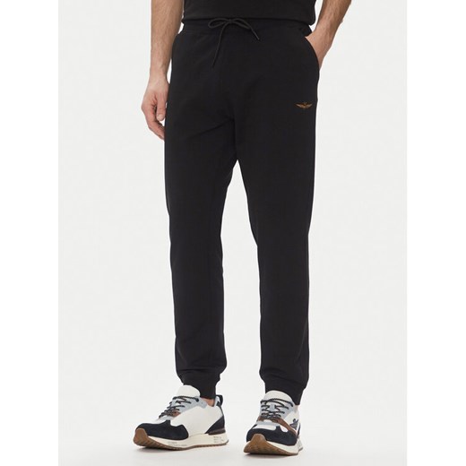 Aeronautica Militare Spodnie dresowe 251PF872F459 Czarny Regular Fit ze sklepu MODIVO w kategorii Spodnie męskie - zdjęcie 182654391