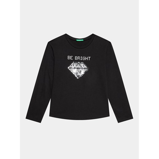 United Colors Of Benetton Bluzka 3096C10DS Czarny Regular Fit ze sklepu MODIVO w kategorii Bluzki dziewczęce - zdjęcie 182654410