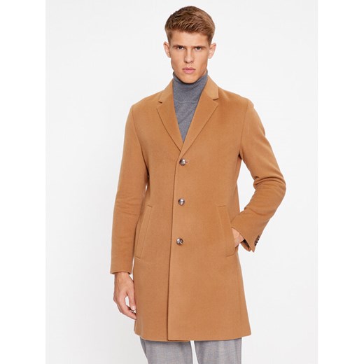 Boss Płaszcz wełniany H-Hyde-C-224 50485199 Brązowy Regular Fit ze sklepu MODIVO w kategorii Płaszcze męskie - zdjęcie 182654464
