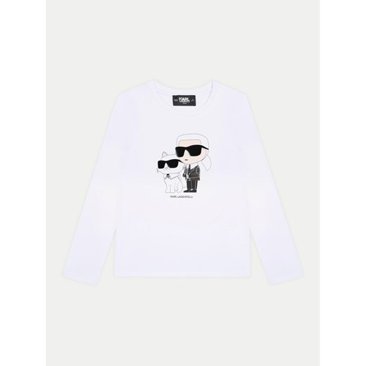 Karl Lagerfeld Kids Bluzka Z30209 D Biały Regular Fit ze sklepu MODIVO w kategorii T-shirty chłopięce - zdjęcie 182654544