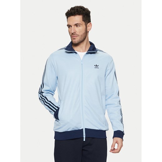 adidas Bluza adicolor Classics Beckenbauer JP2521 Błękitny Slim Fit ze sklepu MODIVO w kategorii Bluzy męskie - zdjęcie 182654602
