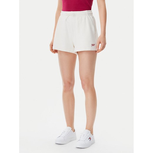 Tommy Jeans Szorty sportowe Script DW0DW20353 Écru Regular Fit ze sklepu MODIVO w kategorii Szorty - zdjęcie 182654614