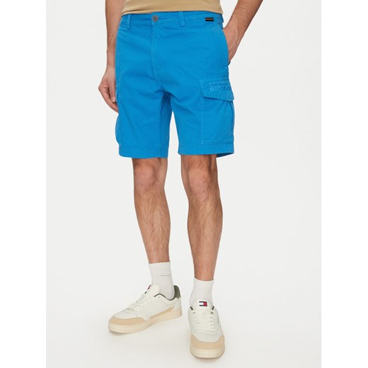 Napapijri Szorty materiałowe N-Deline NP0A4HOT Niebieski Regular Fit ze sklepu MODIVO w kategorii Spodenki męskie - zdjęcie 182654653