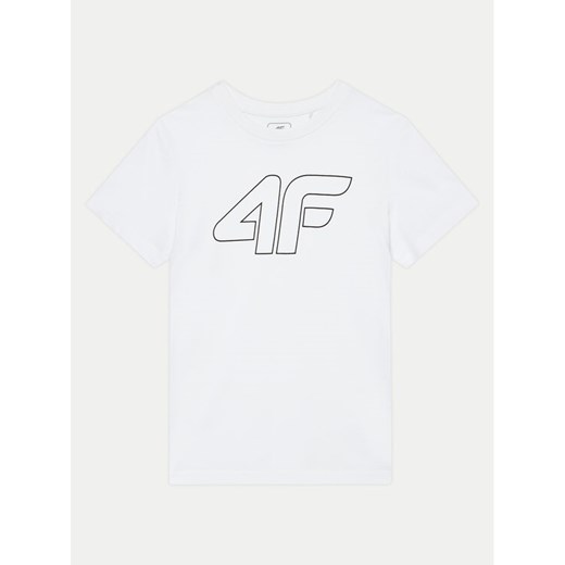 4F T-Shirt 4FJWMM00TTSHM1627 Biały Regular Fit ze sklepu MODIVO w kategorii T-shirty chłopięce - zdjęcie 182654674