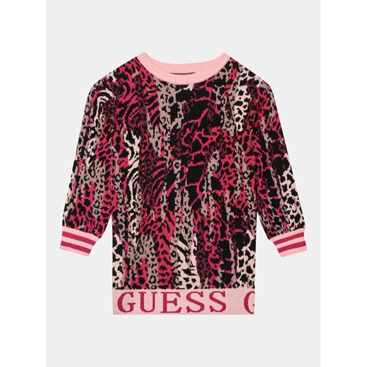 Guess Sukienka dzianinowa J3BK04 Z3AH0 Różowy Regular Fit ze sklepu MODIVO w kategorii Sukienki dziewczęce - zdjęcie 182654714