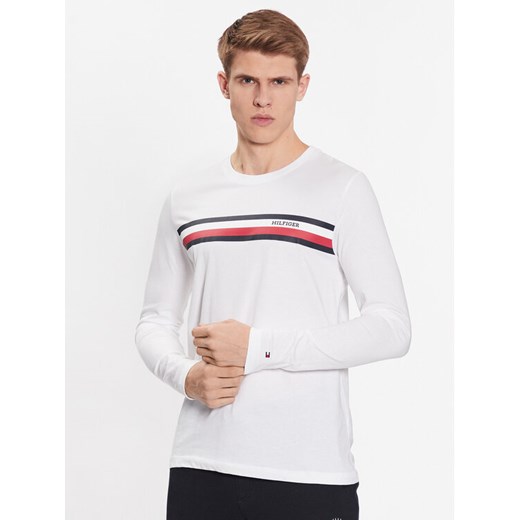 Tommy Hilfiger Longsleeve MW0MW32366 Biały Slim Fit ze sklepu MODIVO w kategorii T-shirty męskie - zdjęcie 182654724