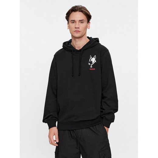 Hugo Bluza Dammico 50509184 Czarny Relaxed Fit ze sklepu MODIVO w kategorii Bluzy męskie - zdjęcie 182654733