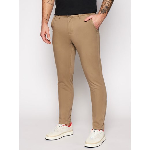 Jack&Jones Chinosy Marco Bowie 12150160 Beżowy Slim Fit ze sklepu MODIVO w kategorii Spodnie męskie - zdjęcie 182654792