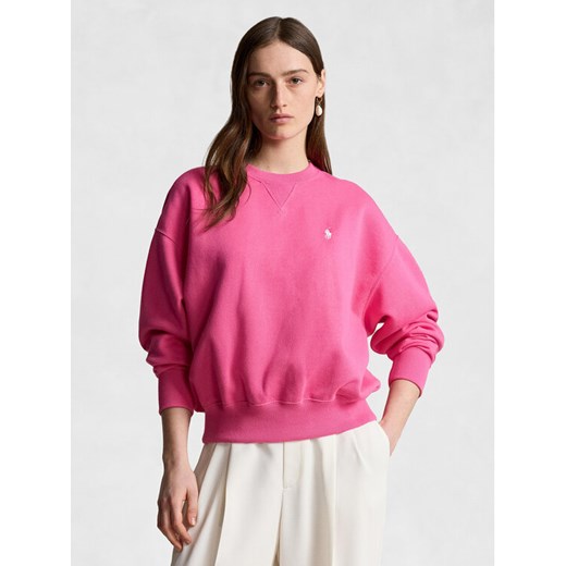 Polo Ralph Lauren Bluza Bubble Cn Pp 211936820002 Różowy Regular Fit ze sklepu MODIVO w kategorii Bluzy damskie - zdjęcie 182654813