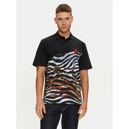 Just Cavalli Polo 76OAG6R1 Czarny Regular Fit ze sklepu MODIVO w kategorii T-shirty męskie - zdjęcie 182654820