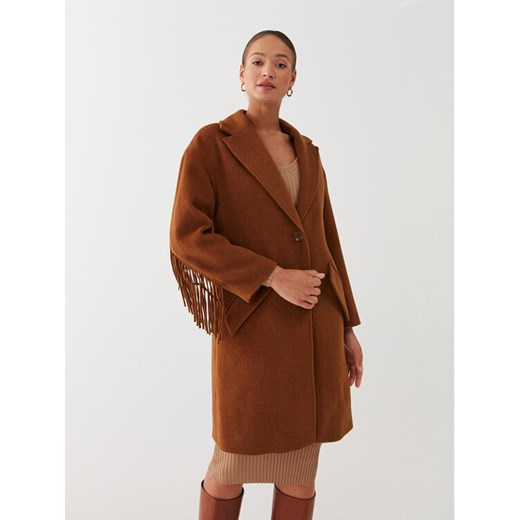 Guess Płaszcz wełniany Martine W2BL51 WEWU0 Brązowy Relaxed Fit ze sklepu MODIVO w kategorii Płaszcze damskie - zdjęcie 182654832