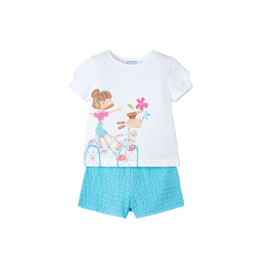 Mayoral Komplet t-shirt i spodenki 3211 Niebieski Regular Fit ze sklepu MODIVO w kategorii Komplety dziewczęce - zdjęcie 182654874