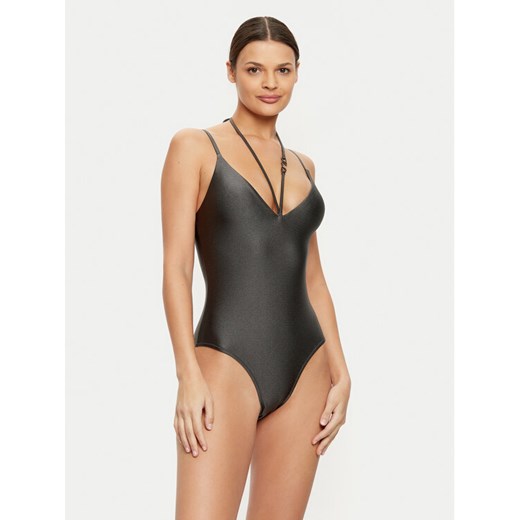 KARL LAGERFELD Strój kąpielowy A1W46025 Szary Slim Fit ze sklepu MODIVO w kategorii Body damskie - zdjęcie 182654934