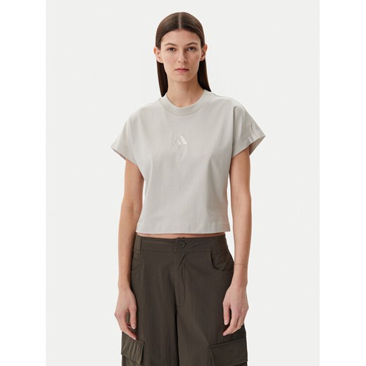 adidas T-Shirt ALL SZN JJ1241 Beżowy Regular Fit ze sklepu MODIVO w kategorii Bluzki damskie - zdjęcie 182654973