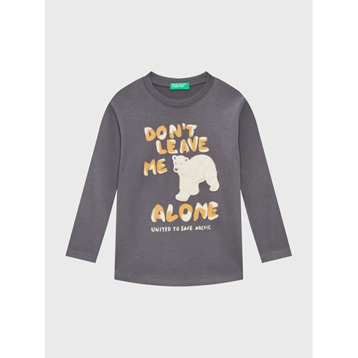 United Colors Of Benetton Bluzka 3YN4G106D Szary Regular Fit ze sklepu MODIVO w kategorii T-shirty chłopięce - zdjęcie 182655014