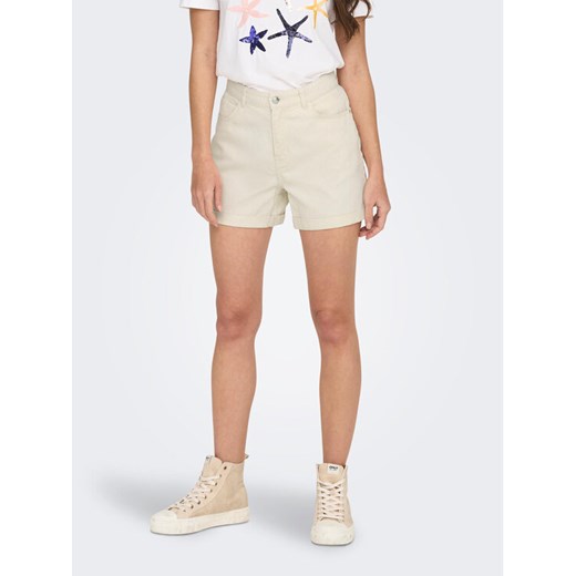ONLY Szorty jeansowe 15230571 Beżowy Regular Fit ze sklepu MODIVO w kategorii Szorty - zdjęcie 182655023
