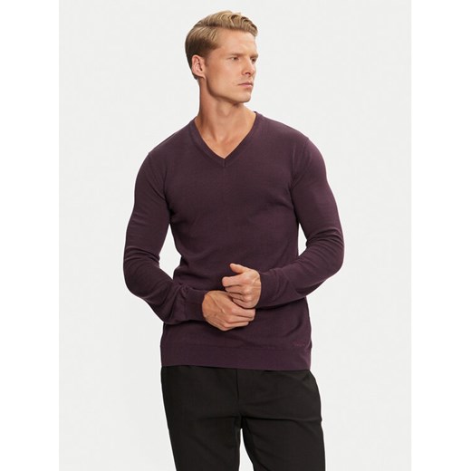 Hugo Sweter San Vredo-M 50474172 Fioletowy Slim Fit ze sklepu MODIVO w kategorii Swetry męskie - zdjęcie 182655033