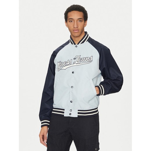 Guess Jeans Kurtka bomber M5GL32 WHAA2 Błękitny Regular Fit ze sklepu MODIVO w kategorii Kurtki męskie - zdjęcie 182655043