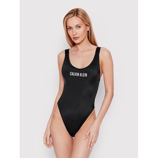 Calvin Klein Swimwear Strój kąpielowy Scoop KW0KW01599 Czarny ze sklepu MODIVO w kategorii Stroje kąpielowe - zdjęcie 182655062