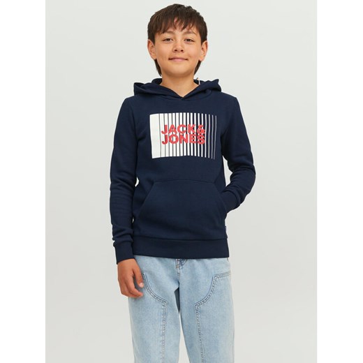 Jack&Jones Junior Bluza 12237459 Granatowy Regular Fit ze sklepu MODIVO w kategorii Bluzy chłopięce - zdjęcie 182655112