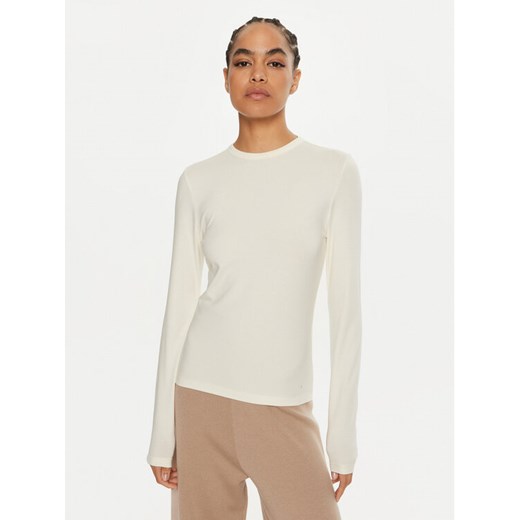 Calvin Klein Bluzka K20K207745 Écru Regular Fit ze sklepu MODIVO w kategorii Bluzki damskie - zdjęcie 182655130