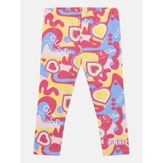 Guess Legginsy K4YB01 J1313 Kolorowy Regular Fit ze sklepu MODIVO w kategorii Spodnie dziewczęce - zdjęcie 182655331