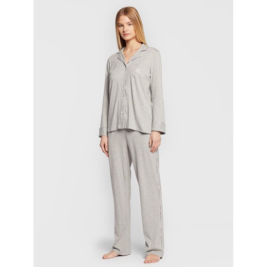 Lauren Ralph Lauren Piżama ILN92196 Szary Regular Fit ze sklepu MODIVO w kategorii Piżamy damskie - zdjęcie 182655544