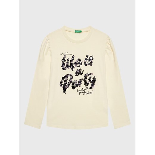 United Colors Of Benetton Bluzka 3YN4C108T Biały Regular Fit ze sklepu MODIVO w kategorii Bluzki dziewczęce - zdjęcie 182655580