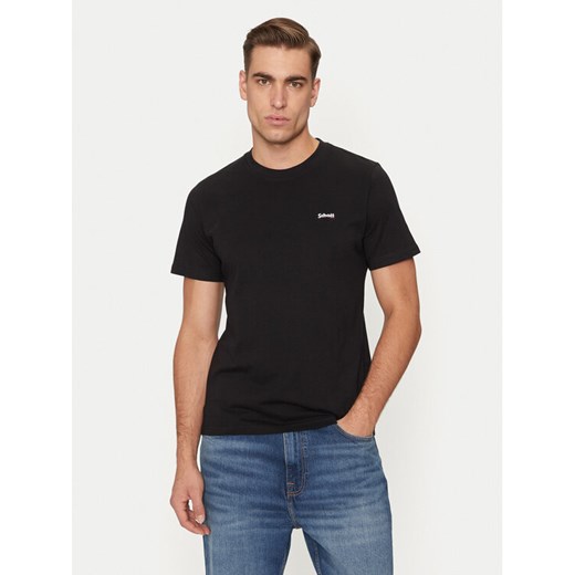 SCHOTT N.Y.C. T-Shirt TSCLAWS1 Czarny Regular Fit ze sklepu MODIVO w kategorii T-shirty męskie - zdjęcie 182655584
