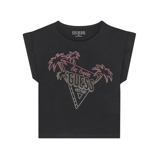 Guess T-Shirt J5GI32 K8HM4 Czarny Regular Fit ze sklepu MODIVO w kategorii Bluzki dziewczęce - zdjęcie 182655623