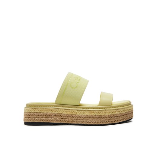 Calvin Klein Klapki Wedge Slide He HW0HW01966 Żółty ze sklepu MODIVO w kategorii Espadryle damskie - zdjęcie 182655682