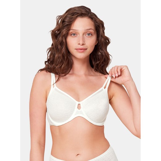 Triumph Biustonosz z fiszbiną Signature Sheer W01 EX 10215906 Écru ze sklepu MODIVO w kategorii Biustonosze - zdjęcie 182655770