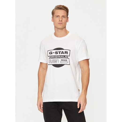 G-Star Raw T-Shirt Originals D25443-8415 Biały Regular Fit ze sklepu MODIVO w kategorii T-shirty męskie - zdjęcie 182655771