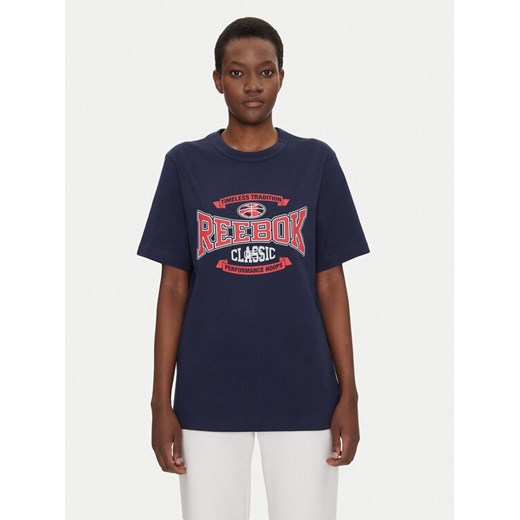 Reebok T-Shirt 100220202 Granatowy Relaxed Fit ze sklepu MODIVO w kategorii T-shirty męskie - zdjęcie 182655772