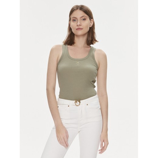 Pinko Top 100807 A0PU Khaki Slim Fit ze sklepu MODIVO w kategorii Bluzki damskie - zdjęcie 182656030