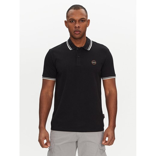 Napapijri Polo E-Macas NP0A4ID59411 Czarny Regular Fit ze sklepu MODIVO w kategorii T-shirty męskie - zdjęcie 182656044