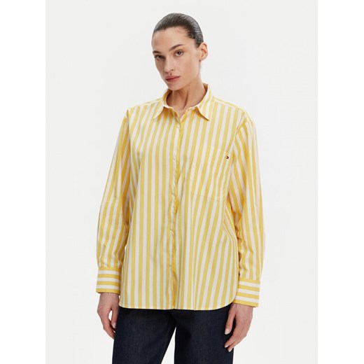 Tommy Hilfiger Koszula WW0WW45612 Żółty Relaxed Fit ze sklepu MODIVO w kategorii Koszule damskie - zdjęcie 182656100
