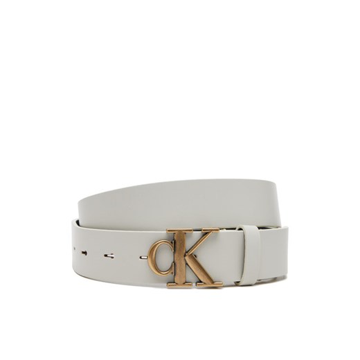 Calvin Klein Jeans Pasek Damski Monogram Placque Buckle 30Mm LV04K7002G Biały ze sklepu MODIVO w kategorii Paski damskie - zdjęcie 182656104