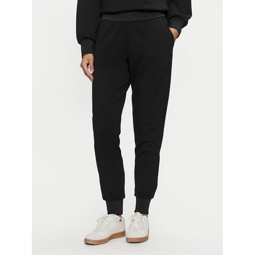 Armani Exchange Spodnie dresowe 6DYP84 YJEZZ 1200 Czarny Loose Fit ze sklepu MODIVO w kategorii Spodnie damskie - zdjęcie 182656112