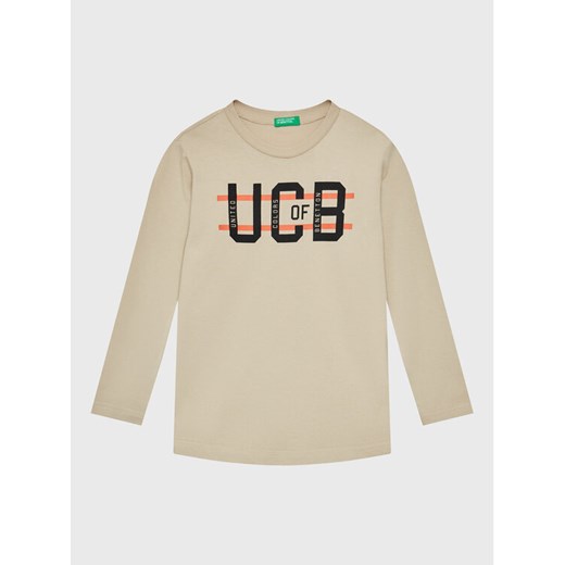 United Colors Of Benetton Bluzka 3I1XC105U Beżowy Regular Fit ze sklepu MODIVO w kategorii T-shirty chłopięce - zdjęcie 182656220